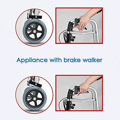 Rollator Walker Folding with Seat, Adjustable Height Four Wheel Walker with Brakes Mobility Aids, for Seniors Elderly