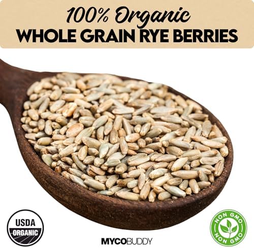 Organic Rye Berries 5 lbs - Non-GMO, Kosher, Raw Whole Grain, Bulk Seeds - Product of USA