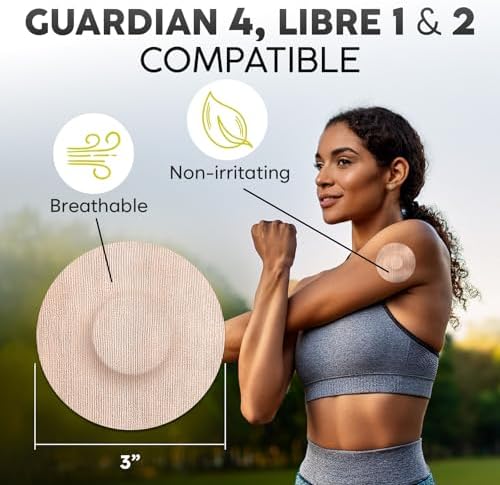 Adamson Guardian 4 Sensor Patches (25-Pack) - Waterproof, Long-Lasting Adhesive - Guardian 4 Sensor Cover Patch - Hypoallergenic & Skin-Friendly - Compatible Freestyle Libre 2 Sensor Covers