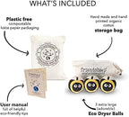 Friendsheep Wool Dryer Balls, Organic Reusable Fabric Softener Alternative for Laundry, Handmade, Fair Trade, Hypoallergenic, Eco-Friendly, Plastic-Free (3 Pack XL – Honey Bee)