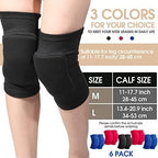 Yunsailing 6 Pairs Volleyball Knee Pads for Women Men, Soft Breathable Volleyball Tactical Knee Pads Workout Protector for Basketball Football Hockey Dance Running(L Size,Black)