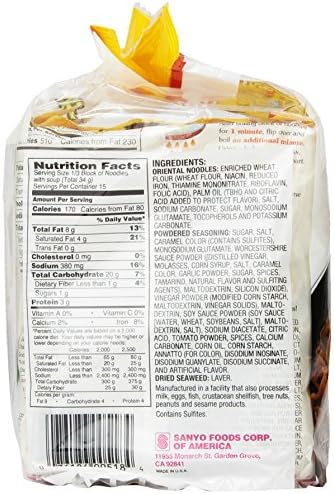 Sapporo Ichiban Chow Mein Yakisoba, 5 Count, 18 Ounce (Pack of 6)