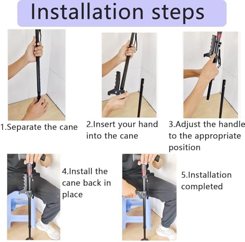 Cane Handle for Standing Aids Seniors, Stand Assist Walking Upright Crutches Accessories, Stand Assist Cane Handle, Support Walking Sticks to Get up for Men Women Elderly