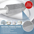 Toilet Bowl Cleaner Pumice Stone -Hard Water Stain Remover, Powerfully Removes Toilet Bowl Rings，Rust &Lime，Ideal for Toilet Brush/BBQ Grills/Sink/Pool/Bathroom【2Pack】 (Extra Long Handle)