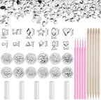 Leelosp 480 Pcs Tooth Gem Kit DIY Teeth Crystals Jewelry Fashionable Teeth Gems Kit Artificial Crystal Tooth Reflective Ornaments (Without Glue) (White)