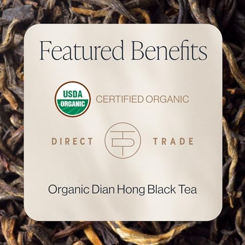 Rishi Tea Golden Yunnan Black Tea - Organic, Loose Leaf Tea, Smooth & Rich Ancient Chinese Tea, Energizing & Caffeinated - 4 Ounces, 14+ Servings
