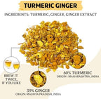 BREWIX, Turmeric Ginger Loose Herbal Tea (100+ Cups, 7.05oz/200g) Caffeine & Gluten Free | Ginger Root Tea | Savory & Spicy