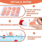 Frienda 36 Pairs Ear Plugs for Sleeping Reusable Moldable Silicone Gel Wax Earplugs Waterproof Earplugs Noise Cancelling Ear Plugs for Adults Swimming Snoring Studying(White, Red, Orange)