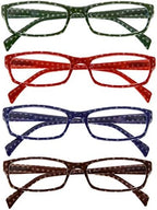 Eyekepper 4 Pack Reading Glasses Polka Dots Pattern Stylish Readers for Women Reading +1.50