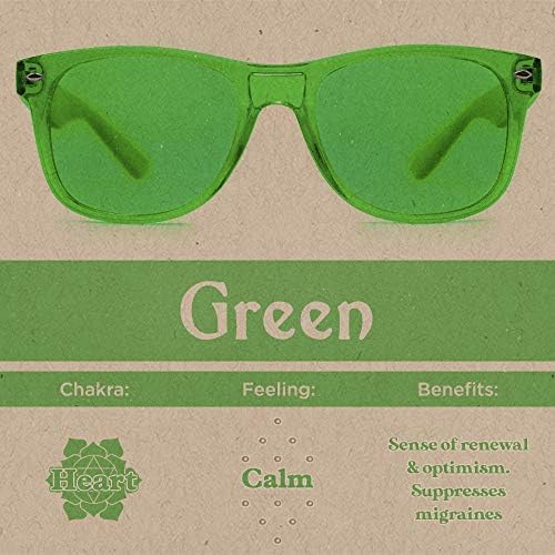 PURPLE CANYON Green Color Therapy Mood & Migraine Glasses Light Therapy Chakra Healing Glasses Chromotherapy Green Colored Lenses