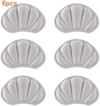 6pcs Insoles Heel Pads for Sport Shoes Protector Adjustable Cut Size Back Sticker Antiwear Feet Soft Pad Anti-wear Cushions, Grey