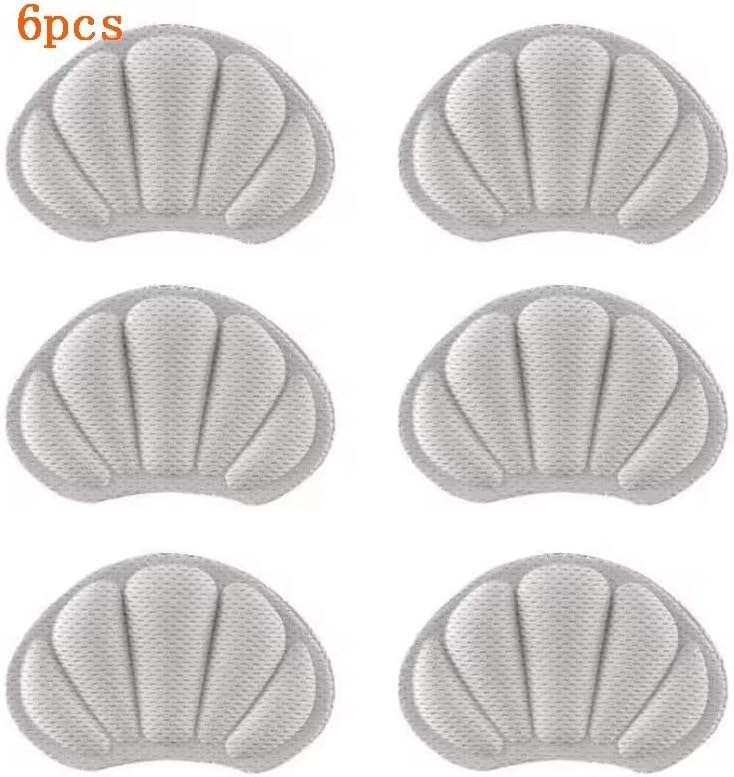 6pcs Insoles Heel Pads for Sport Shoes Protector Adjustable Cut Size Back Sticker Antiwear Feet Soft Pad Anti-wear Cushions, Grey