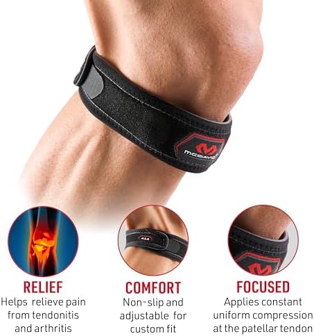 McDavid Knee Band for Knee Pain Relief, Support Brace Patella Tendon Knee Strap for Pickleball, Hiking, Soccer, Basketball, Running, Jumpers Knee, Tennis, Tendonitis, Volleyball & Squats