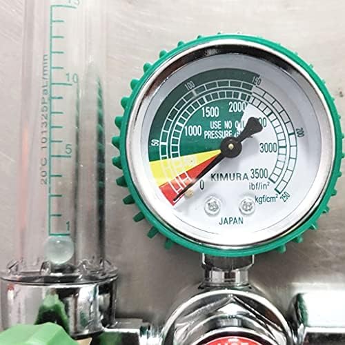 tegongse Oxygen Pressure Regulator, Oxygen Pressure Gas Regulator Inhaler, Pressure Reducer Oxygen Gauge Flow Meter Buoy Type Female Thread and Tube