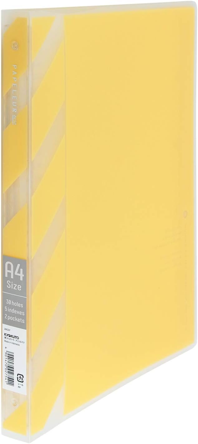 Kyokuto Papeleur Brume Acte LN52Y Binder, A4, 26 Holes, Wide, Yellow