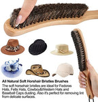 Hat Brush Combo Kit - Horsehair Felt Hat Brush Clean Cowboy Hat, Fedora Hat & Baseball Cap, Boar Bristle Lint Brush Remove Pet Hair Dust for Suits, Suede, Clothes & Furniture, Beech Handle - 2 Pack