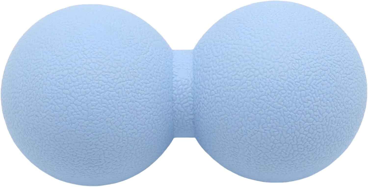 Hard Peanut Massage Ball, Double Lacrosse Massage Ball. Deep Tissue Massage Roller Mobility Ball for Physical Therapy Myofascial Release Muscle Relaxer Acupoint Massage (Blue)