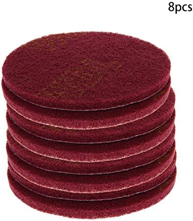 Utoolmart 5 Inch Scrubber Scouring Pads Scuffing Disc Hoop and Loop Surface Conditioning Disc Red 8Pcs