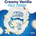 Milkita Creamy Vanilla Milk Candy – Low-Sugar Healthy Sweets with Real Milk for Kids & Adults – Fat Free & Gluten Free Candy with Calcium for Everyday Indulgence (25 Count Bag)