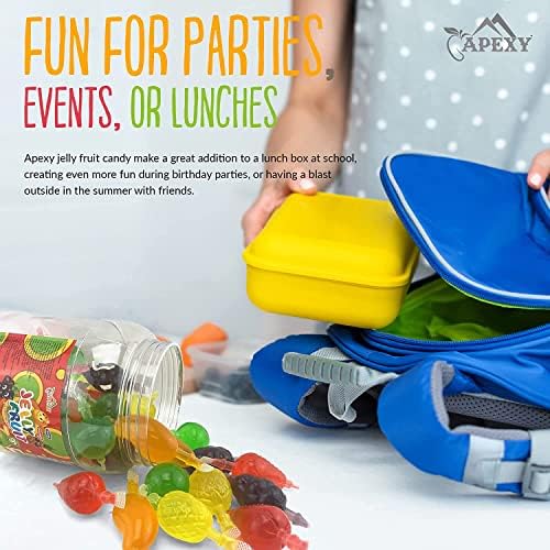 Apexy Jelly Fruit Candy – Assorted Fruit Flavors, Halloween Treat Juicy Chewy Gel Snacks, Kids & Adults Party Favors, Fun Treats for Goodie Bags & Events 46.9oz (1330g)