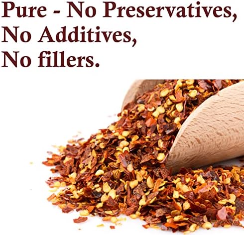 The Spice Way Crushed Red Pepper Flakes - 8 oz - Hot Red chili Pepper Flakes - Premium Quality, All-Natural, and Preservative-Free, Perfect for Adding a Bold Kick to Your Favorite Dishes