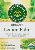 Traditional Medicinals Organic Lemon Balm Tea, Tea Bags | Herbal | Pack of 2 | 16 Count | Calming