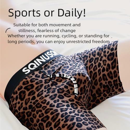 Men's Leopard Print Boxer Briefs - Tagless, Breathable Workout Men's Underwear, 3Pack