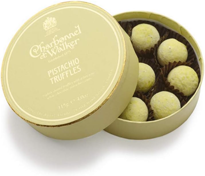 Charbonnel et Walker Pistachio Chocolate Truffles, Luxury Gift Box Collection, Fine Confectionery