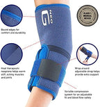 Neo-G Elbow Support - For Epicondylitis, Tennis Golfers Elbow, Sprains, Strain Injuries, Tendonitis, Arthritis, Recovery, Sports - Adjustable Compression - Class 1 Medical Device - One Size - Blue