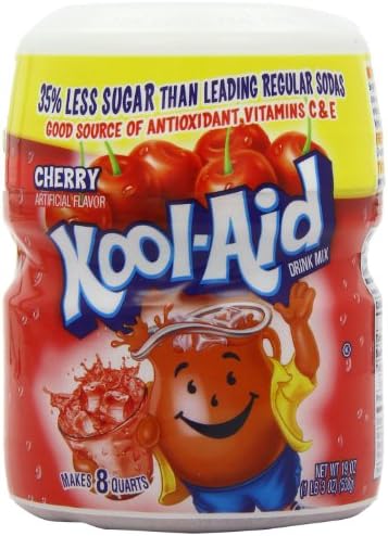 Kool-Aid Drink Mix, Sugar Sweetened Cherry, 19 oz Container (Pack of 4)