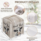 Cow Decorative Tissue Box Cover Square, Wood Pattern Leather Tissue Box Cover Holder, Housewarming Gift Ideas for Family Friends, Home Office Bathroom Car Decor-(5.2 Inches) A25