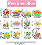 24Pcs Cute Easter Cupcake Toppers Egg Rabbit Chicks Pattern Festivals Theme Cake Toppers Decoration for Birthday Spring Party Supplies (Easter Cupcake Toppers, 24)