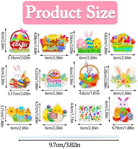 24Pcs Cute Easter Cupcake Toppers Egg Rabbit Chicks Pattern Festivals Theme Cake Toppers Decoration for Birthday Spring Party Supplies (Easter Cupcake Toppers, 24)