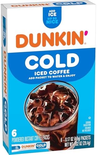 Dunkin' Cold Coffee Packet, 1.02 oz., 6/Box (8133401632)
