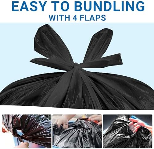 20 Gallon Heavy Duty Trash Bags (100 Count) 1.2 MIL THICK with Twist Ties Compatible with Rubbermaid Brute & Winco & Behren 20 Gallon Round Trash Can Extra Large Sturdy & Tear-Resistant