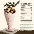 Snackathon Chocolate Covered Espresso Beans, 4 Chocolate Blend (Dark, Milk, White, Marbled), 7 OZ Resealable Bag, Gourmet Candy Snack for Coffee Lovers