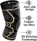 Copper Knee Braces for Women and Men 2 Pack, Knee Compression Sleeve for Knee Pain, Arthritis,ACL, Meniscus Tear, Joint Pain Relief, Knee Support for Running, Working Out, Fitness, Weightlifting-XL