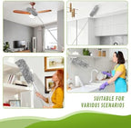 100-inch Duster with Extension Pole, 9-in-1 Cobweb Duster Kit Includes Spider Web Brush & Flat Gap Cleaner for High Ceiling, Fan, Under Appliances, Car, Home Deep Cleaning