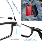 GOOSEN Reading Glasses for Women Men, Keychain Bags Compact Folding Readers, Clear Lens Blue light Glasses Spring Hinge