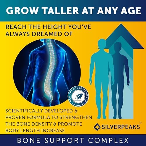 SILVERPEAKS Height Growth Maximizer - Natural Pills to Grow Taller Made in USA with Calcium for Bone Strength Get Supplement That Increases Free of Hormone, 60 Count (Pack of 1)