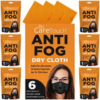 Care Touch Anti-Fog Dry Cloth - Anti Fog Wipes for Glasses - Individually Wrapped Suede Microfiber Cloth - Safe for All Lenses - 24-Hours Fog Free - Care Touch Lens Wipes - Eyeglass Cloth for Cleaning
