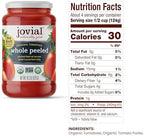 Jovial Whole Peeled Tomatoes - Organic Tomatoes, Non-Gmo, Usda Certified Organic, No Additives, Bpa-Free, No Added Sugar, No Salt Added, Recyclable Glass, Made In Italy - 18.3 Oz, 6 Pack
