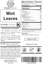 Spices Village Mint Leaves, 2 Oz - Fresh Dried Spearmint Herbs, Crushed Mint Spice Great for Loose Leaf Tea, Dry Mint Powder, Cut and Sifted - Kosher, Gluten Free, Non GMO, Resealable Bulk Bag