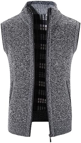 Men Sleeveless Knit Sweater Casual Trendy Slim Fit V Neck Vest Tops Classic Business Cardigan Knitwear Gilet Waistcoat
