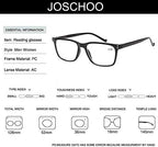 JOSCHOO 5 Pack Reading Glasses Men Women Spring Hinges Comfortable Glasses for Reading (5 Black, 1.75)