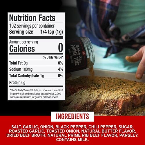 PS Seasoning Prime Time Butchers Blend - Buttery Garlic and Herb BBQ Seasoning & Beef Rub for Smoking, Grilling or Baking - Dry BBQ Rubs and Spices for Grilling Steaks, Pork, Chicken, Beef Prime Cuts