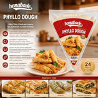Hanabade Turkish Triangle Phyllo Dough (Üçgen Yufka) for Baklava & Börek, Pre-Baked Thin Filo Pastry Sheets, 24 Leaves, 12.7 oz (360g), Ready-to-Use Spring Roll & Pastry Wrappers