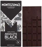 Montezuma Dark Chocolate Absolute Black 100% Cocoa 90g (Pack of 3)
