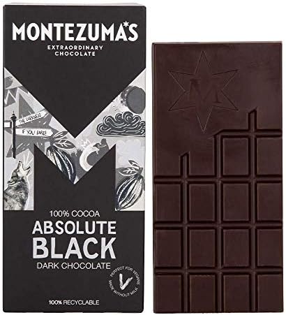 Montezuma Dark Chocolate Absolute Black 100% Cocoa 90g (Pack of 3)