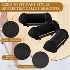 9 Pcs Different Replacement Roller Head for Electric Callus Remover Feet Pedicure Kit Care Foot Roller Refills Extra Coarse Regular Coarse Pedicure Tools for Dead Skin(Black)